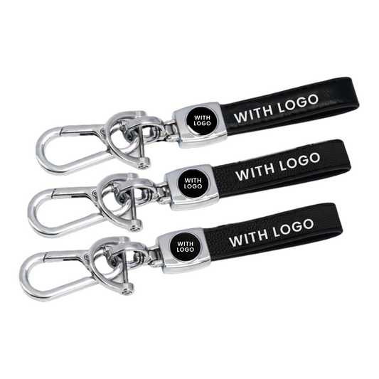 Leather Car Keychain with Brand Logo