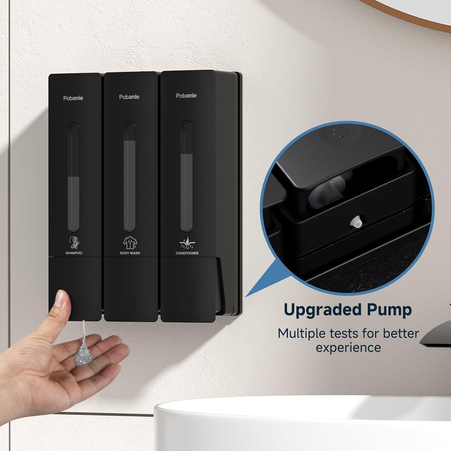 Triple Wall Mounted Shower Dispenser