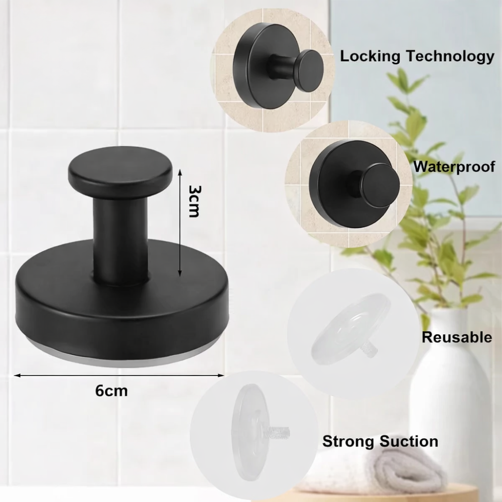 Pack of 4 Twist Lock Suction Hooks