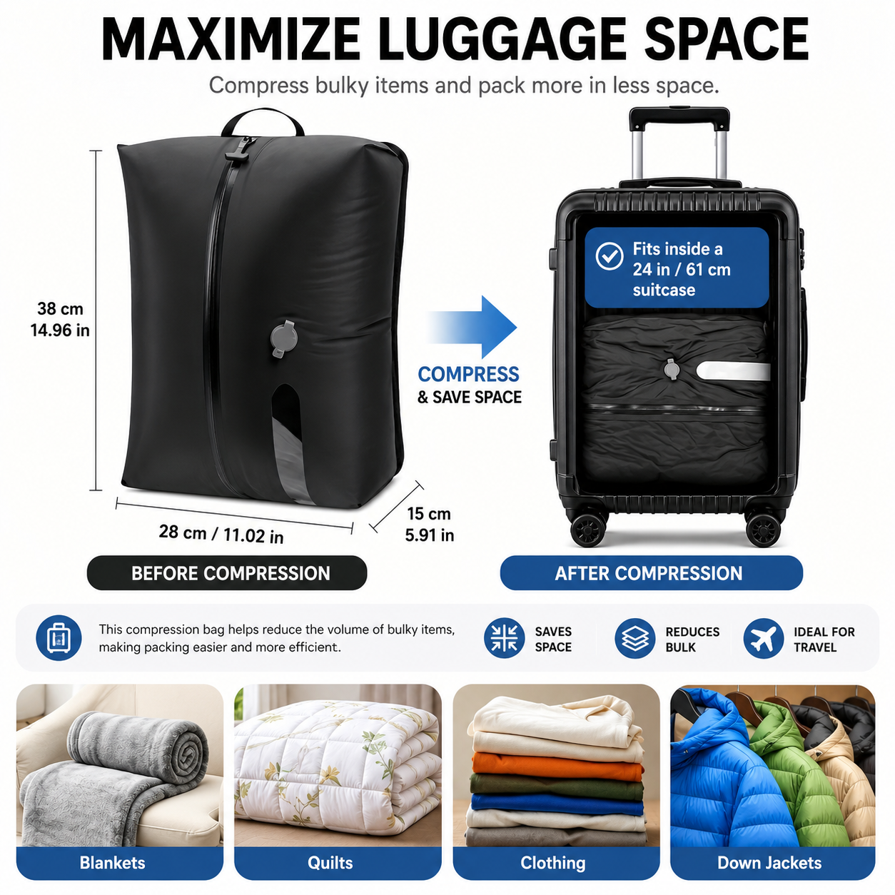 Vacuum Compression Travel Bag