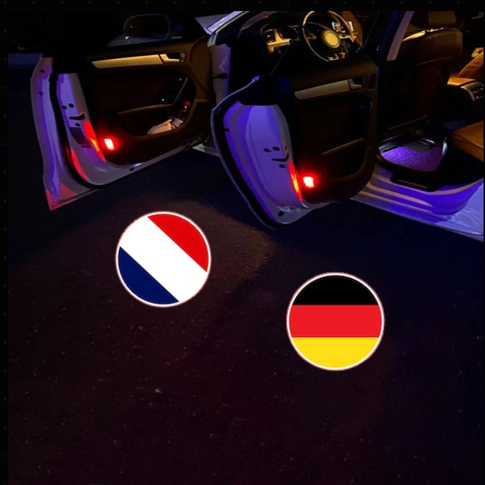 Pack of 2 LED Country Flag Door Projector Lights