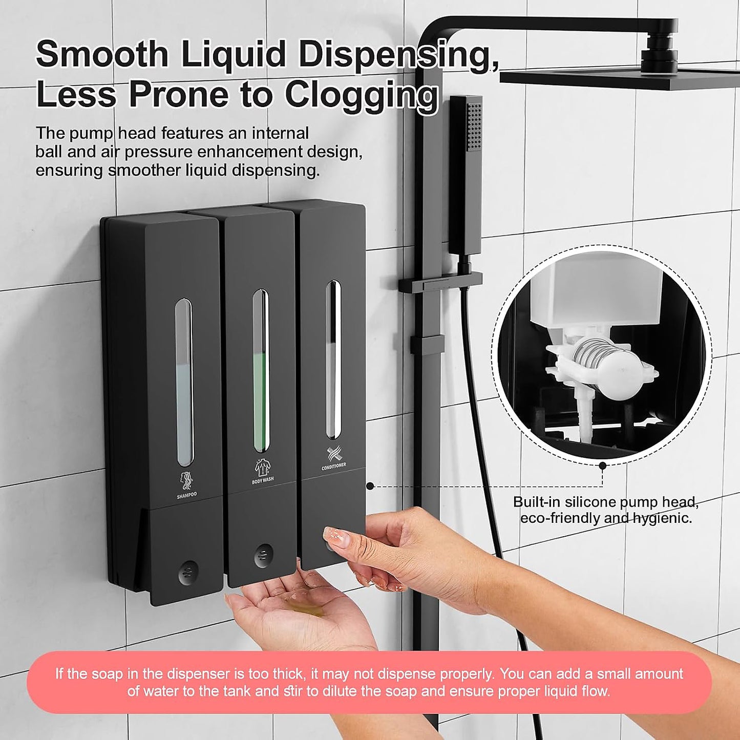 Triple Wall Mounted Shower Dispenser